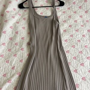 Old Navy Gray Ribbed Mini Dress